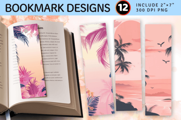 Download Pink Tropical Island PNG Bookmark Design - Premium Resources