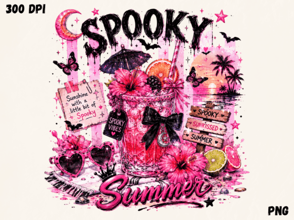 Download Spooky Summer Pink PNG, Tropical Summerw - Premium Resources
