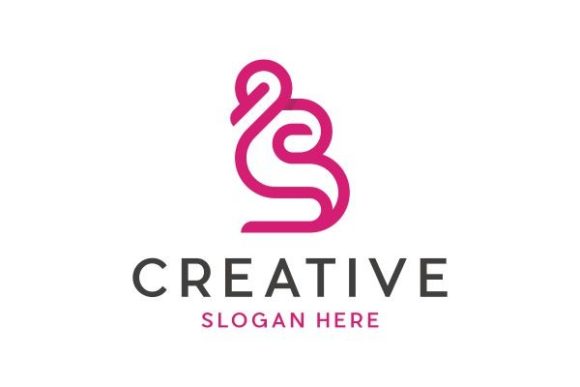 Download Letter S Flamingo Outline Logo - Premium Resources