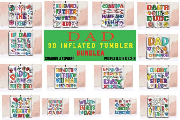 Download 3d Inflated DAD Tumbler Wrap - Dad tumbler Collection