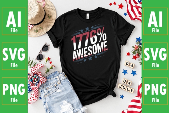 Download Fourth of July Design, 1776% Awesome - Premium Resources